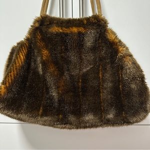 Super cute Creature Comforts Faux Fun Fur Brown Purse- with zipper clothes